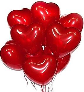 Crafty villa balloons Heart shaped Wedding Anniversary Latex Balloon, Pack Of 50 Red