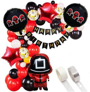 Rozi Decoration Great Decoration for Kids Birthday Party Celebration Squid Game Square Theme
