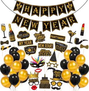 ZYOZI Happy New Year Party Decorations Supplies,New Year Decorations Set - Set of 54