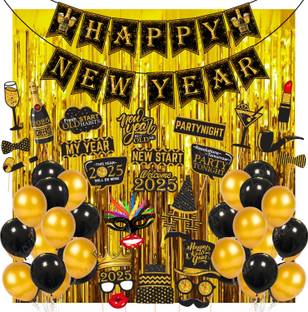ZYOZI Happy New Year Party Decorations Supplies,New Year Decorations Set - Set of 56