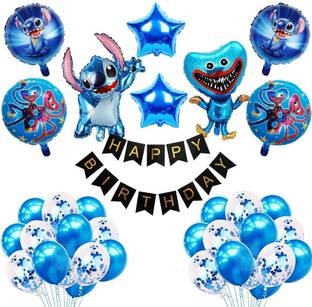 PopTheParty Alien and Stitch Themed Birthday Combo Decoration Kit For Kids