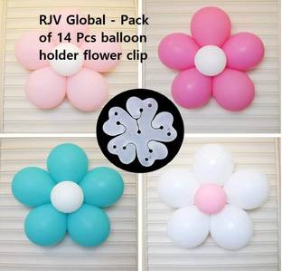 PARTY MIDLINKERZ 14 Pcs Portable Flower Shape Balloon Clips Holder for Wedding Event & Birthday