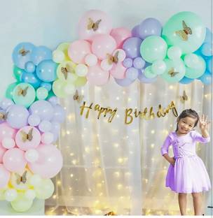 FLIPZONE pastel rainbow butterfly theme birthday party Combo Kit includes 81 pcs