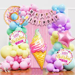 PopTheParty Sweet Treats Ice Cream & Donuts Theme Birthday Decoration Kit