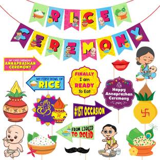 ZYOZI Annaprasanam Photo Booth Props,Baby Photoshoot for Rice Ceremony(Pack of 17)