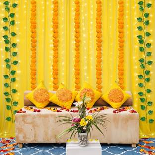 BUC Decoration with Net, Led Light, Money Plant, Diwali Pooja Decorations Items