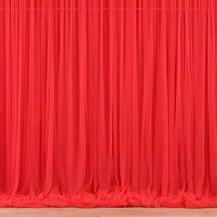 PARTY MIDLINKERZ Red Net Curtain 2pcs for Cabana,Wedding,Valentine Backdrop Decorations