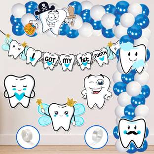 ZYOZI I Got My First Tooth Decoration Kit,First Tooth Birthday Decoration Items