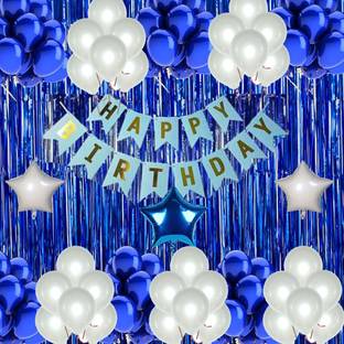 PARTY MIDLINKERZ Happy Birthday Balloons Party Decoration Kit items 46Pcs combo set decor for HBD