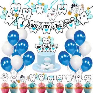 ZYOZI I Got My First Tooth Decoration Kit,First Tooth Birthday Decoration Items