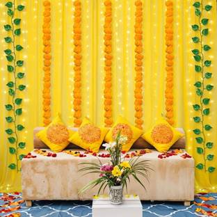 BUC Decoration with Net, Led Light, Money Plant, Diwali Pooja Decorations Items