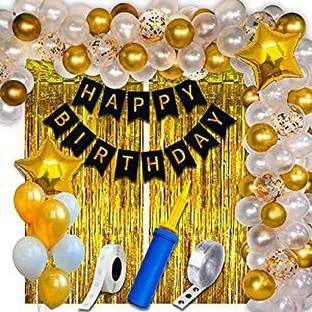 PARTY MIDLINKERZ Printed Happy Birthday Decoration kit Combo - 61 Pcs for Birthday Decor