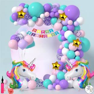 ANILOONS Adorable Large Unicorn Theme Birthday Decoration Celebration Kit - For Kids