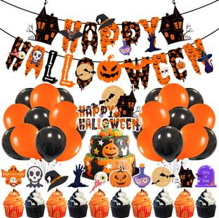 ZYOZI 37Pcs Halloween Balloons Banner Decorations Sets for Halloween Theme Decoration
