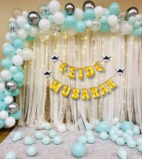 TOYXE 41386 Eid Mubarak Decoration Green White Gold Set