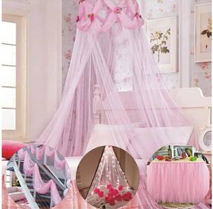 FLIPZONE Pink Decoration Net (Size: 19.0 x 4.8 ft & 1 Pc LED Light (40 feet) pack of 2
