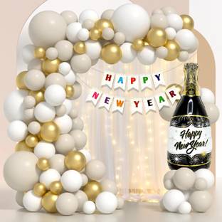 Rozi Decoration Happy New Year Light Backdrop for 2024 New Year Party Decoration Items