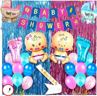 groovy dudz Baby Shower Decoration Items - 50Pcs Baby Shower Decoration Foil with Pram