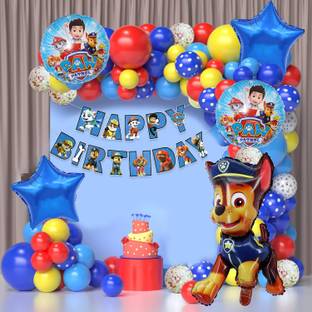 Rozi Decoration Paw Patrol Birthday Theme Party Supplies Decoration Kit for Boy, Girl Decor
