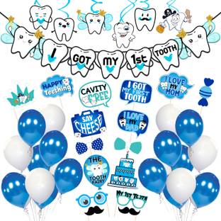 ZYOZI I Got My First Tooth Decoration Kit,First Tooth Birthday Decoration Items