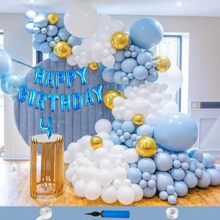 Choice Corner 4th Blue Birthday Decoration Items Combo For Happy Party Decorations