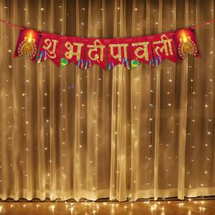 Wobbox Happy Diwali Banner, Rice lights for Decoration, Diwali Decoration Items(FP5855)