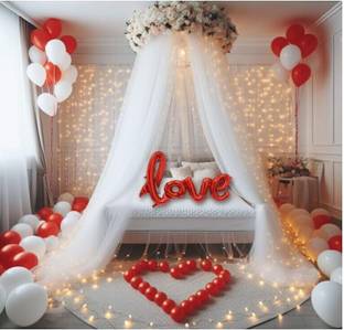 PARTY MIDLINKERZ Love Foil Decoration items Set For Couples, Husband, Wife