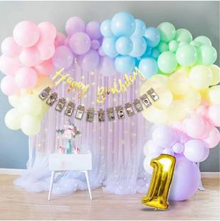 FLIPZONE 1st Birthday Decorations Kit For Baby Boy - Kids HBD Decoration, Pack Of 60