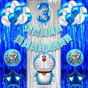 Choice Corner 3rd, Third Doraemon Foil Balloon Set Combo Kid Birthday Theme Party Decoration