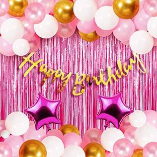 PARTY MIDLINKERZ Solid Printed Happy Birthday Decoration kit Combo - 41 Pcs for Birthday Decor Balloon