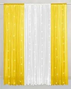 Fun and Flex Yellow and White Net Backdrop for Haldi/Wedding Decoration