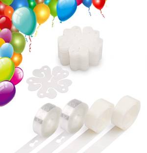 RJV Global Balloon Decoration 2 Arch Strip 2 Glue Roll & 6 Flower Clips for Party Birthday
