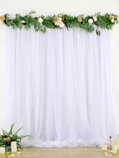 Fun and Flex Artificial Leaf Vines with White Net Curtain and Led Light for Backdrop Decor