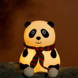 FINARO Cute Panda Silicon Night Lamp USB Rechargeable 7 Color Changing For Kids Study Lamp