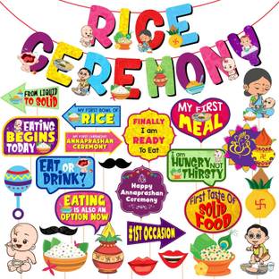 ZYOZI Annaprasanam Photo Booth Props,Baby Photoshoot for Rice Ceremony(Pack of 26)