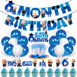 ZYOZI Boss Baby 6th Month Birthday Decoration,Boss Baby Birthday for Boys (Pack of 37)