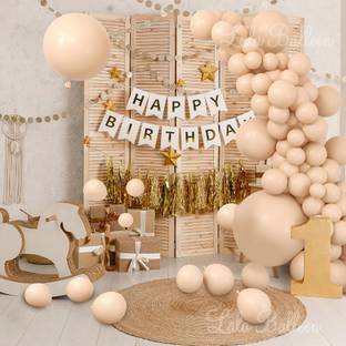Inispire2Fashion Adorable Nude Clear Balloons Birthday Party Decoration Set