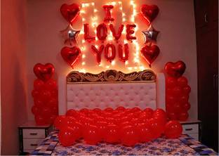 PARTY MIDLINKERZ Love You Balloons for Decoration /Valentines Day Decoration Items / Surprise