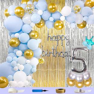 Shopperskart 4th Fourth Birthday Decorations Kit Items For Baby Girls Boys Party Celebration
