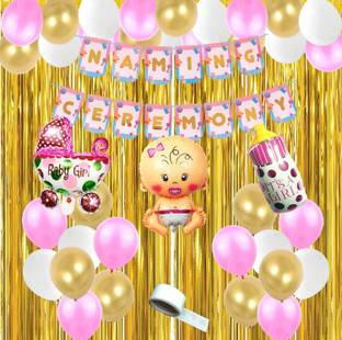 Agk Naming Ceremony Decoration For Baby Girl, Naming Ceremony Banner Set Decoration
