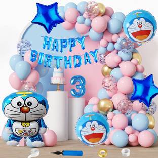 Choice Corner Happy 3rd Birthday Decoration Combo Doraemon Theme For Kids Boy Party Decoration