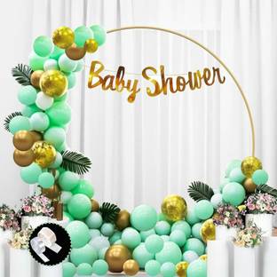 Prihit Mint Green Baby Shower Decoration Items Kit for Home/ Baby Shower Banner