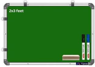 Viprax 2X3 Feet Green White Broard With 1 Duster And 2 Maker Green, White board