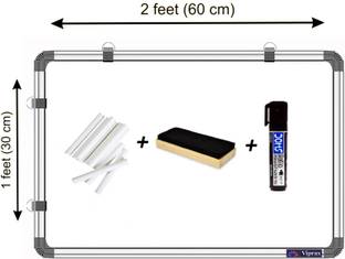 Viprax 2x1 Feet's Double Sided White Board & Chalk Board Combo - E11 White, Green board