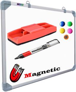 Eduway Non Magnetic 1.5x2 Ft. Double Sided Whiteboard with Duster and Marker combo White, Green board