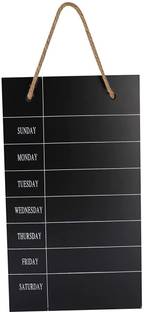 FRKB Hanging Wooden Weekly Planner Calendar Chalkboard Blackboard 40x23 cms Black board