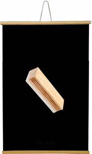 DeskFlex 2x3 Feet, Roll Up Wooden Blackboard/Chalkboard With Duster For Study Room Black board