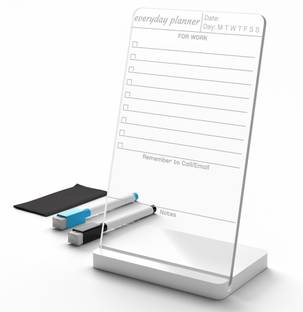 3 lines Everyday Planner To-Do List for Desk With Phone Stand Reusable Acrylic Transparent board