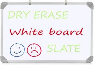 Mahit Systems 2 in 1 Learn N Write 1x1 Ft. Slate for Kids|Dry Erase Marker with PVC Corners` White, Black board