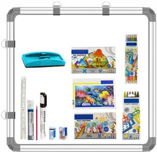 ShelfKing 3x3 Ft, Non-Magnetic Double Sided Whiteboard & Chalkboard + Combo Kit For Home White, Green board